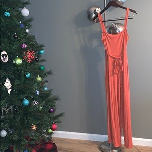 Forever 21 🆕 WT Ribbed wide leg jumpsuit, rust